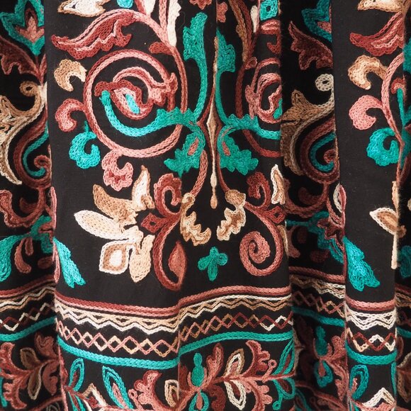 Anthropologie Floreat Black Embroidered Avery Dress sz L - Picture 8 of 10